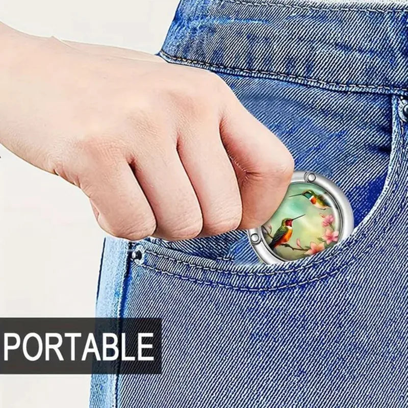 Multi-Pattern Foldable Bag Hook for Tables & Bags - Portable Ring Rack