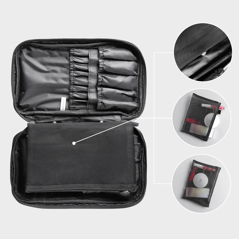 40Pcs Makeup Brush Kit with Travel Bag - Short Handle, Complete Cosmetic Tools