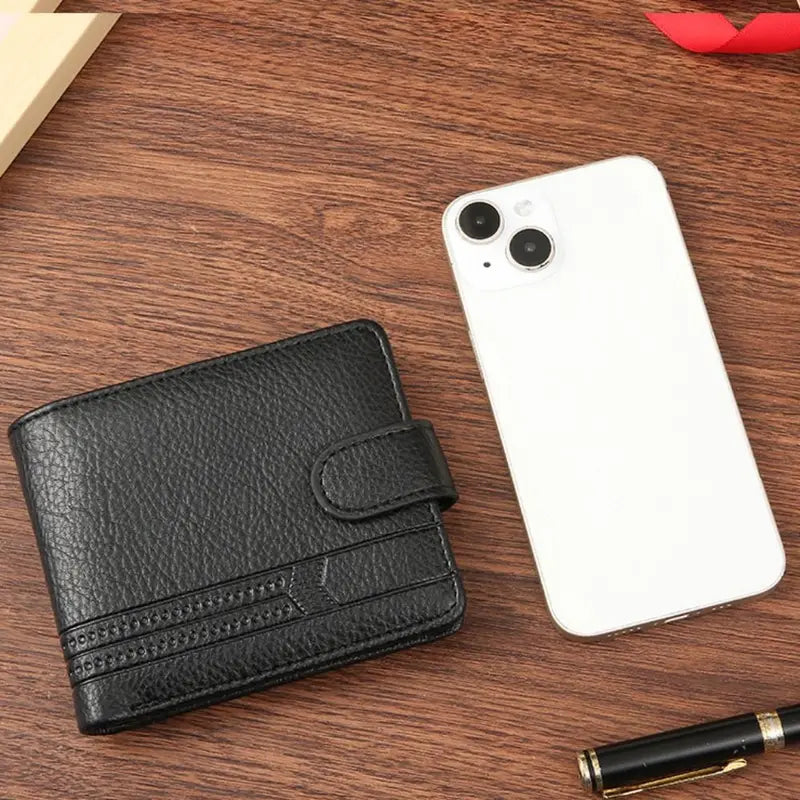 Men's Slim Leather Zipper Wallet with Coin Pocket - Multiple Colors