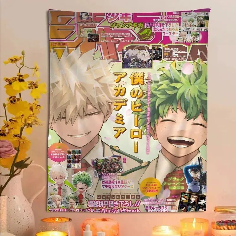 Vibrant Mha Banner Team Up Mission Backdrop for Anime Fans Room & Events