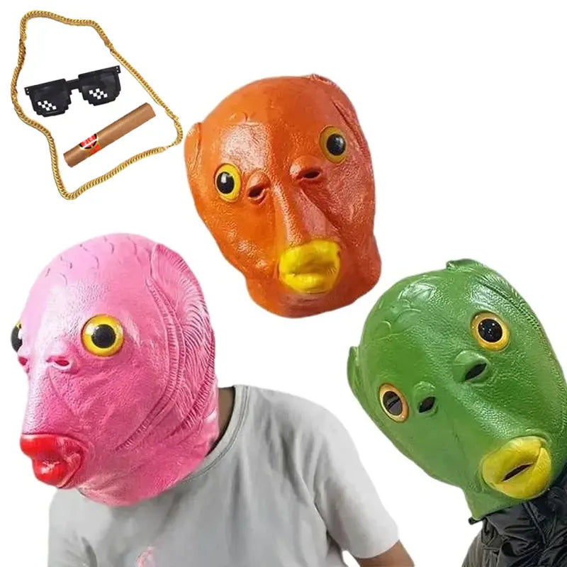 Funny Fish Head Mask for Halloween Costume Party - Monster & Fish Headgear