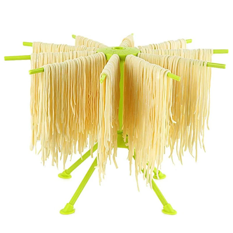 Collapsible Pasta Drying Rack Kitchen Folding Noodle Stand with 10 Handles