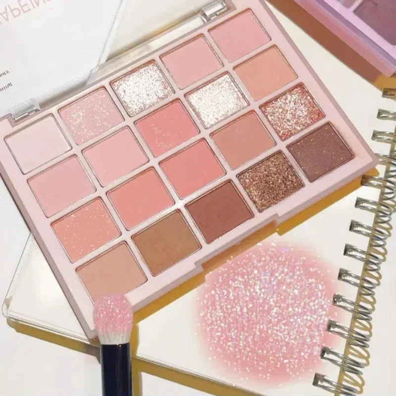 Colorful Korean Eyeshadow Palette - Waterproof Long Lasting Matte & Glitter Shades