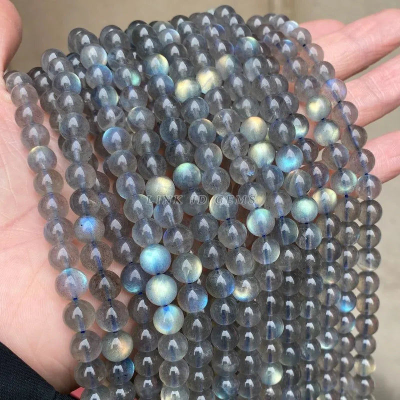 Natural Gray Labradorite Beads for Jewelry Making - 7mm, 6mm, 8mm, 9mm
