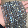 Natural Gray Labradorite Beads for Jewelry Making - 7mm, 6mm, 8mm, 9mm