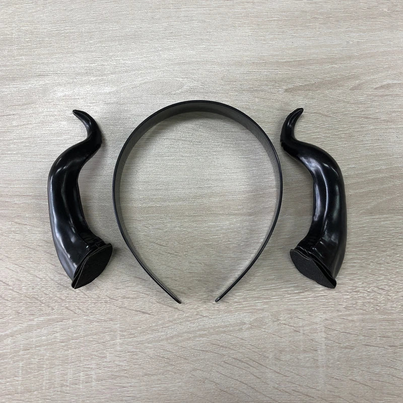 Women Black Witch Horns Headband Cosplay Devil Antelope Costume Accessory