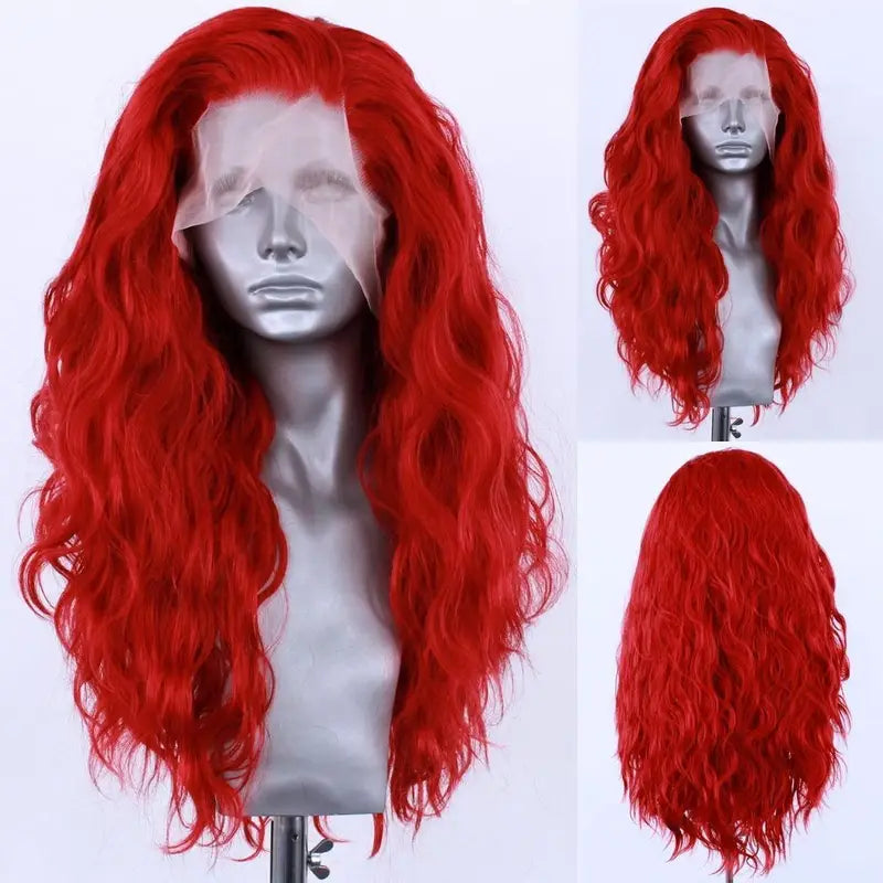 Synthetic Lace Front Wig for Women 24-26 Inch Heat Resistant Fiber Cosplay & Party Hair
