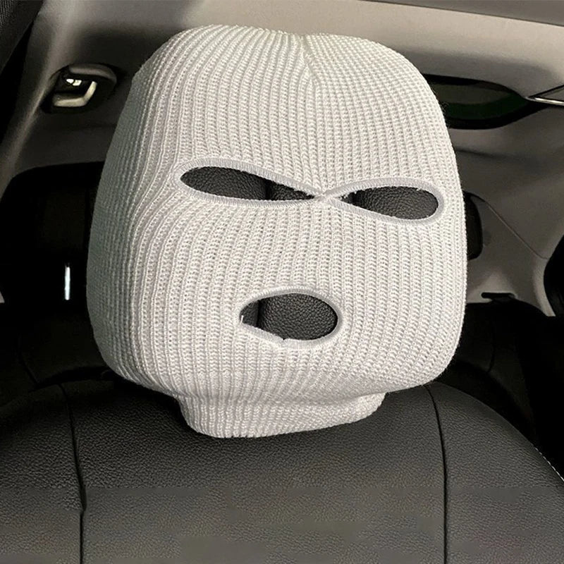 Full Cover 3-Hole Car Seat Headrest Cover Halloween Christmas Funny Decor