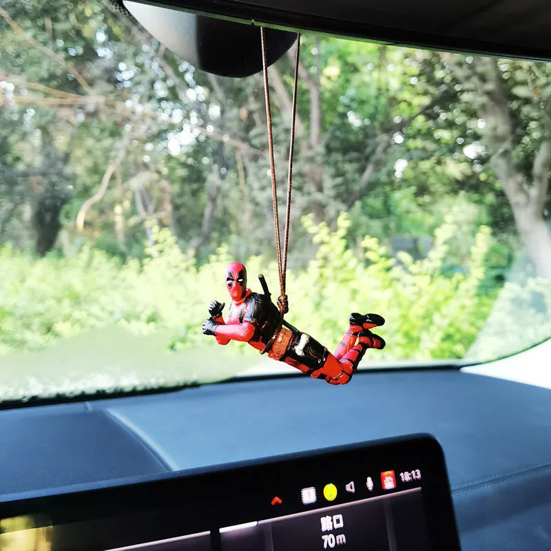 Anime Deadpool Action Figure Car Interior Decoration Toys Sitting Model Mini Figurine Pendant