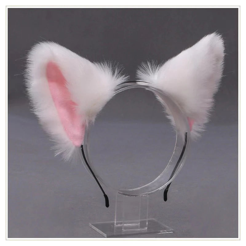 Cute Plush Cat Ear Headband for Cosplay and Parties - Japanese Style Hair Accessory