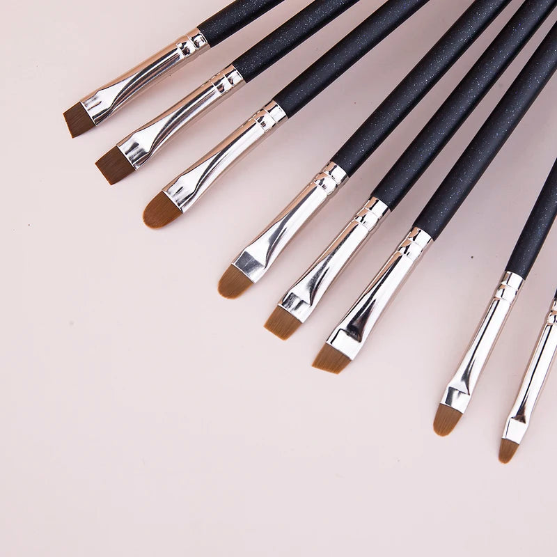 Eyebrow Concealer Brush - Flat & Angled Makeup Tool for Precise Eyebrow & Eye Line Application - Multiple Handle Colors