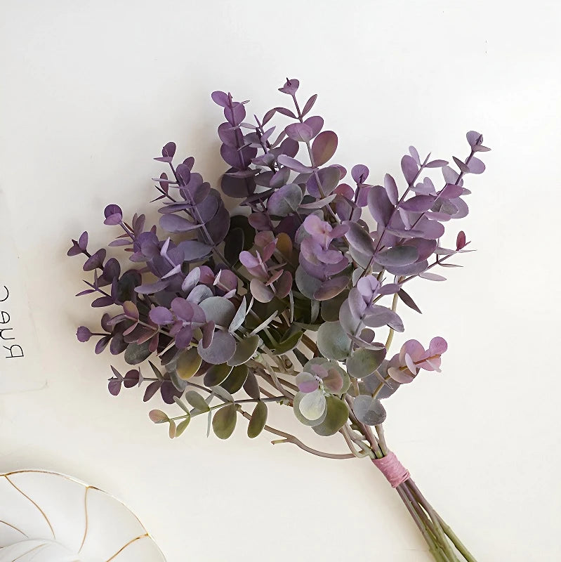 Artificial Eucalyptus Flower Bouquet for Home & Wedding Decor - Fake Plant Arrangement