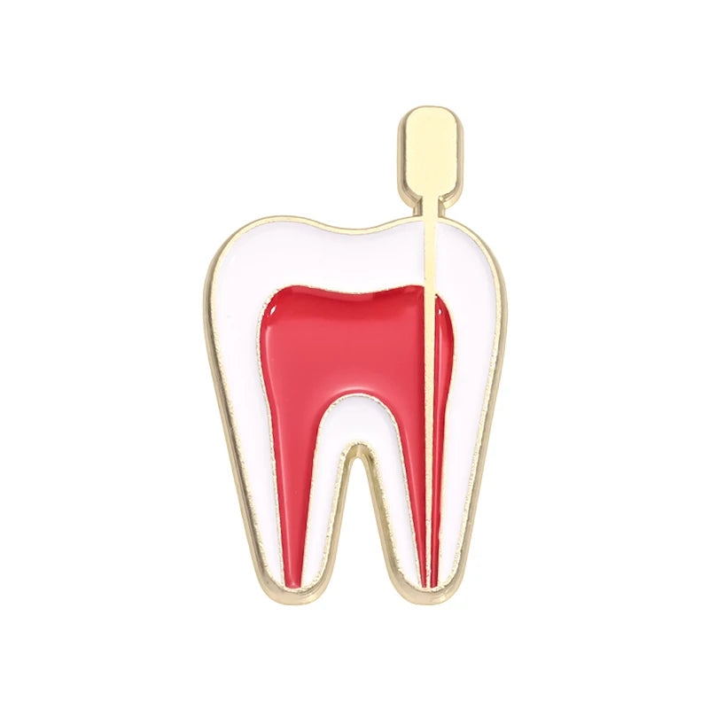 Tooth Enamel Pins Set - Dental Nurse Brooches for Kids and Adults