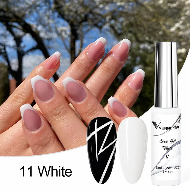 Nail Art Gel Kit with Glitter Colors - 8ml French & DIY Painting Gel for Manicure