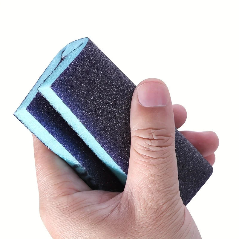 6PCS Washable Sanding Sponges 60-320 Grit Wet Dry Abrasive Blocks for Metal Wood Polishing