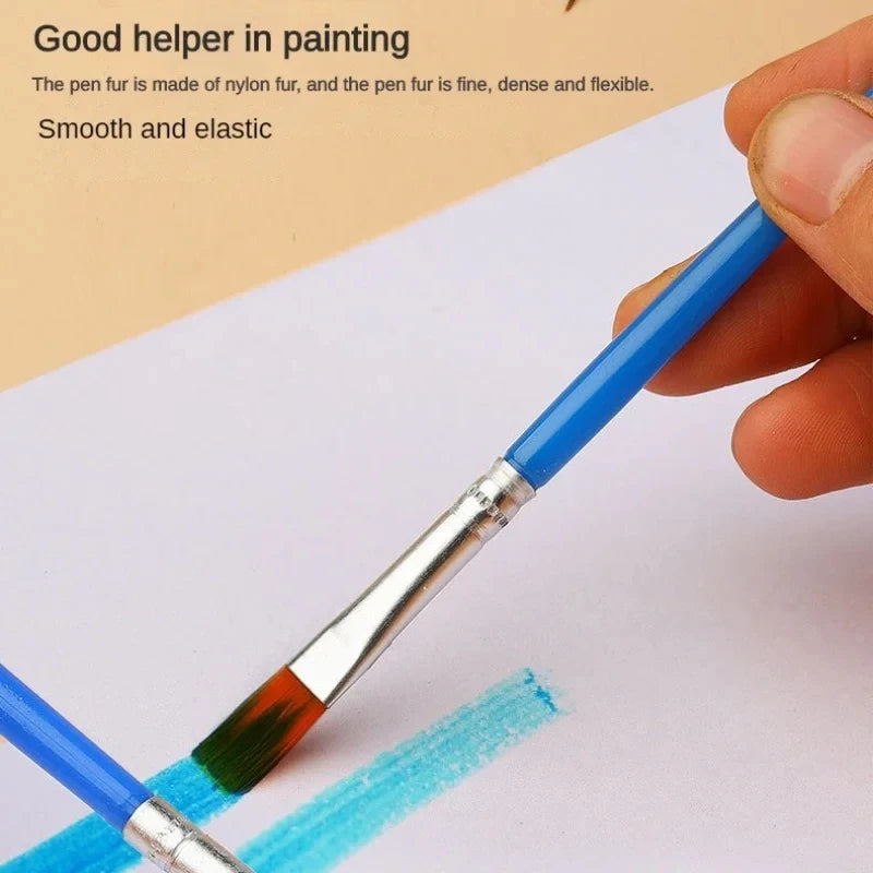 Set of 10/20/50 Paint Brushes - Art Round Flat Nylon Hair for Oil & Watercolor