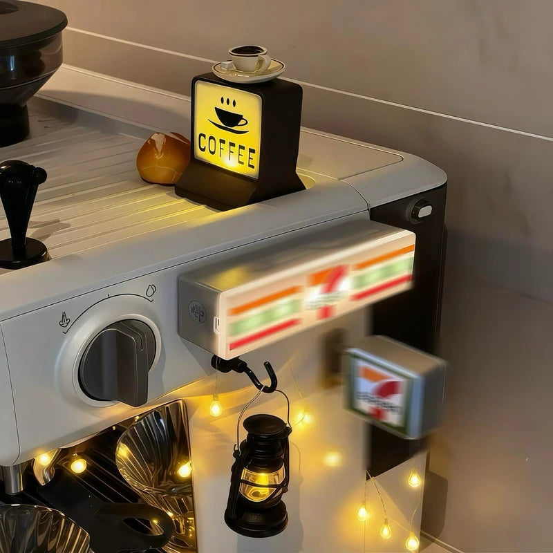Miniature Magnetic Model Fridge Magnet Night Light Decor - Green, Grey, Yellow, White