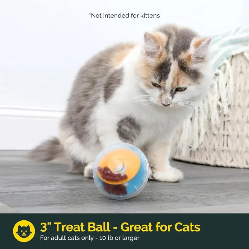 Interactive Dog Treat Dispenser Toy Ball - 4 Inch Slow Feeder Pet Toy