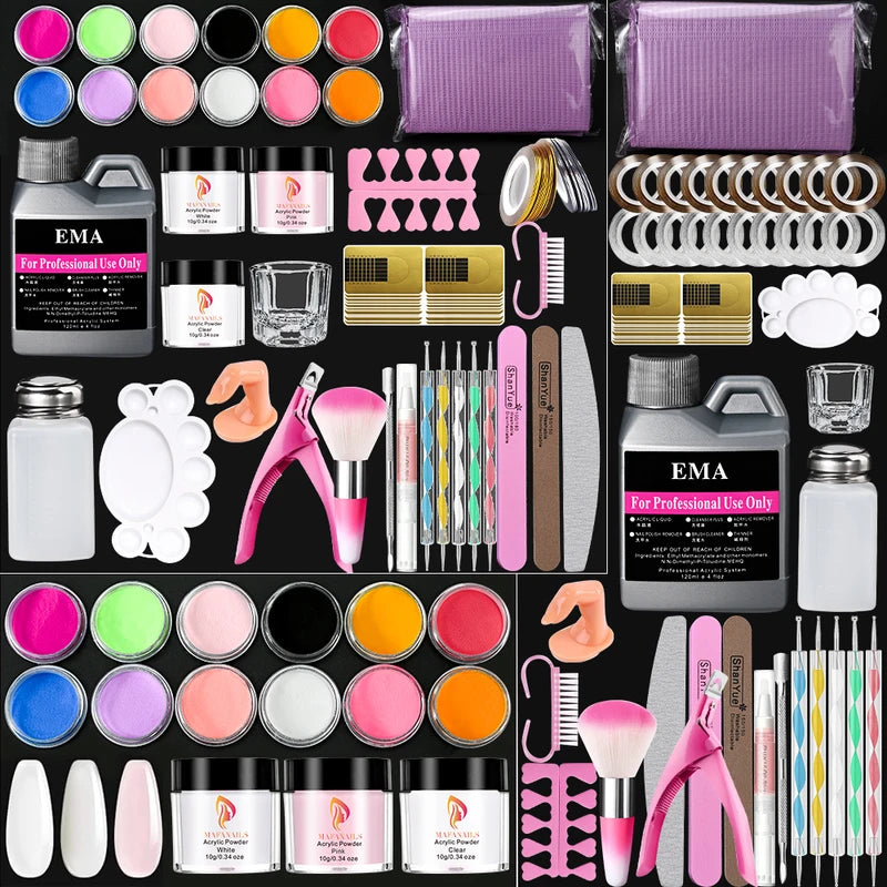 Professional Nail Kit Set with Acrylic Powder & Gel Manicure Tools