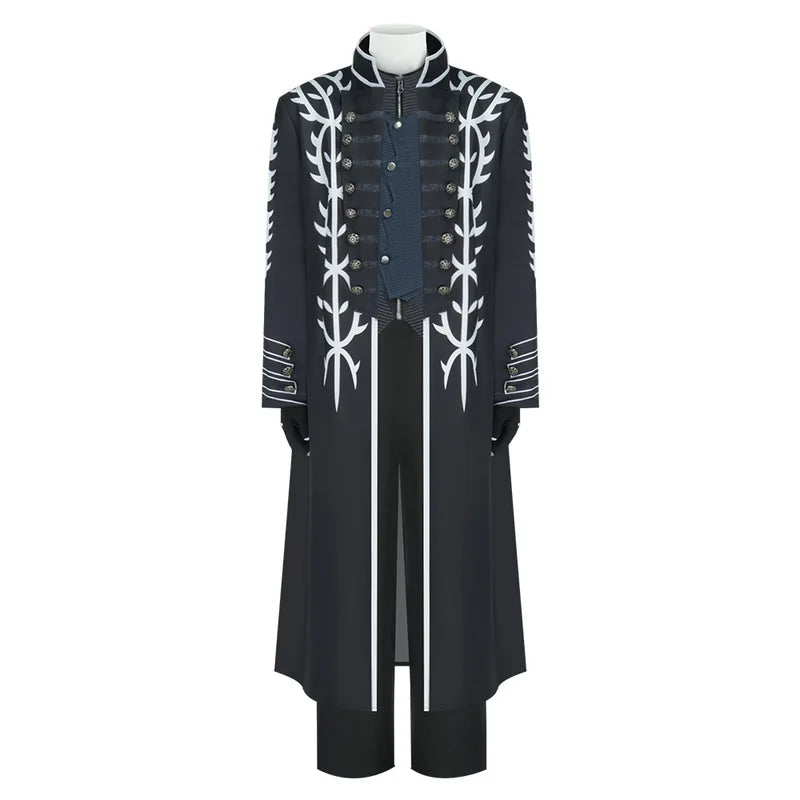 Vergil Cosplay Costume Set with Wig Devil May Cry Halloween Outfit for Men