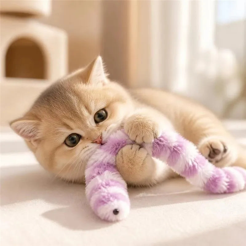 Interactive Plush Cat Toy with Squeaky Imitation Mice Bite-Resistant Playset