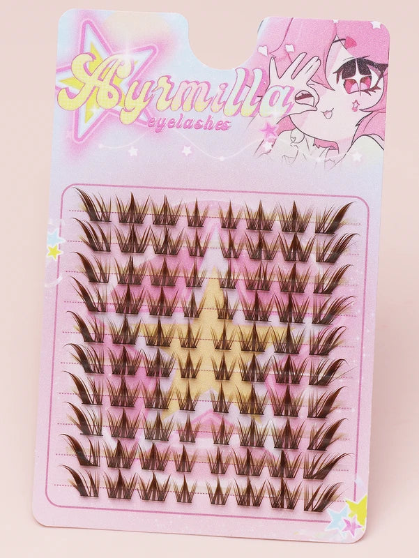 Natural Fox-Style False Eyelashes - Hand-Made, Length 0.5-1cm, Customizable Look