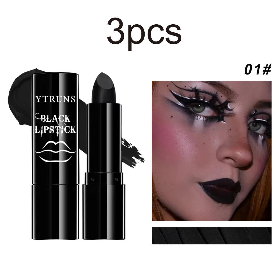 Matte Black Lipstick - Long-Lasting Waterproof Gothic Lip Makeup for Parties