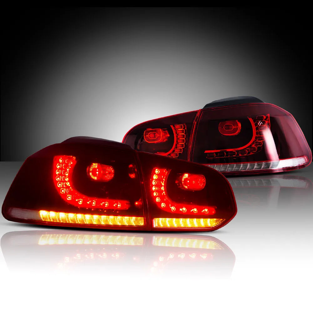 Golf MK6 Hatchback LED Tail Lights with Sequential Turn Signal Set of 2