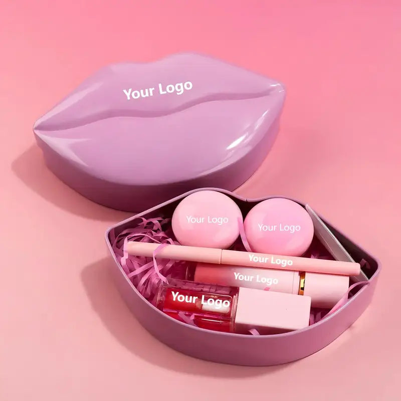 5-in-1 Lip Makeup Set Lip Gloss Lipliner Lip Mask & Scrub Beauty Gift Kit