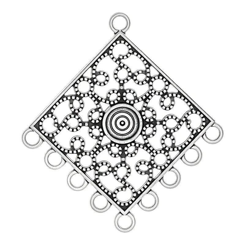 Round Hollow Geometric Connector Charms for Jewelry Making - 5 Pieces
