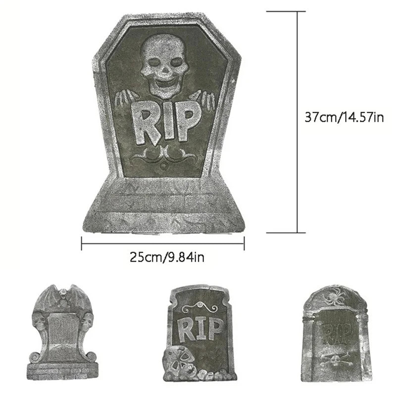 Halloween Foam Tombstone Decorations 4pcs Spooky Yard & Haunted House Props