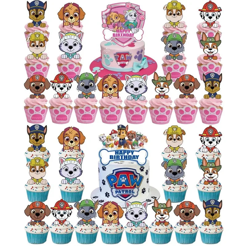 17Pcs Paw Patrol Birthday Cake Topper Set Kids Party Decorations