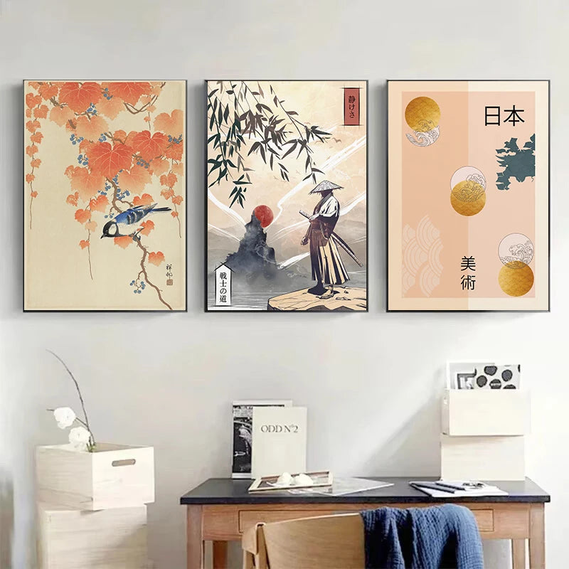 Japanese Mount Fuji Cherry Blossom Wall Art Canvas Print for Modern Home Decor