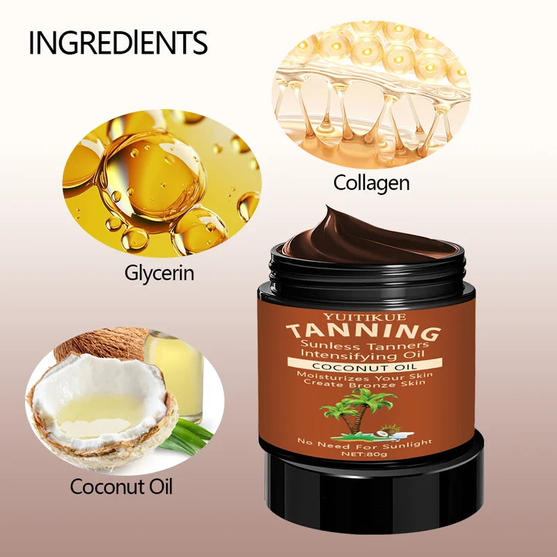 Bronzed Glow Tanning Cream with Coconut Oil - No Sun Needed