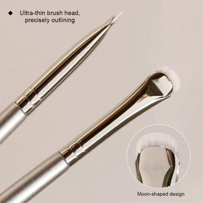 2pcs Curved Eyeshadow & Eyeliner Makeup Brushes - Precision Small Eye Tools
