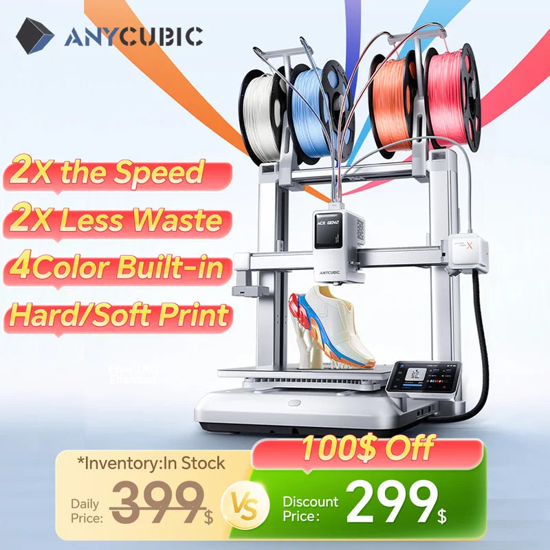 High-Speed 3D Printer with 4-Color Printing and Auto Leveling - Max 600mm/s