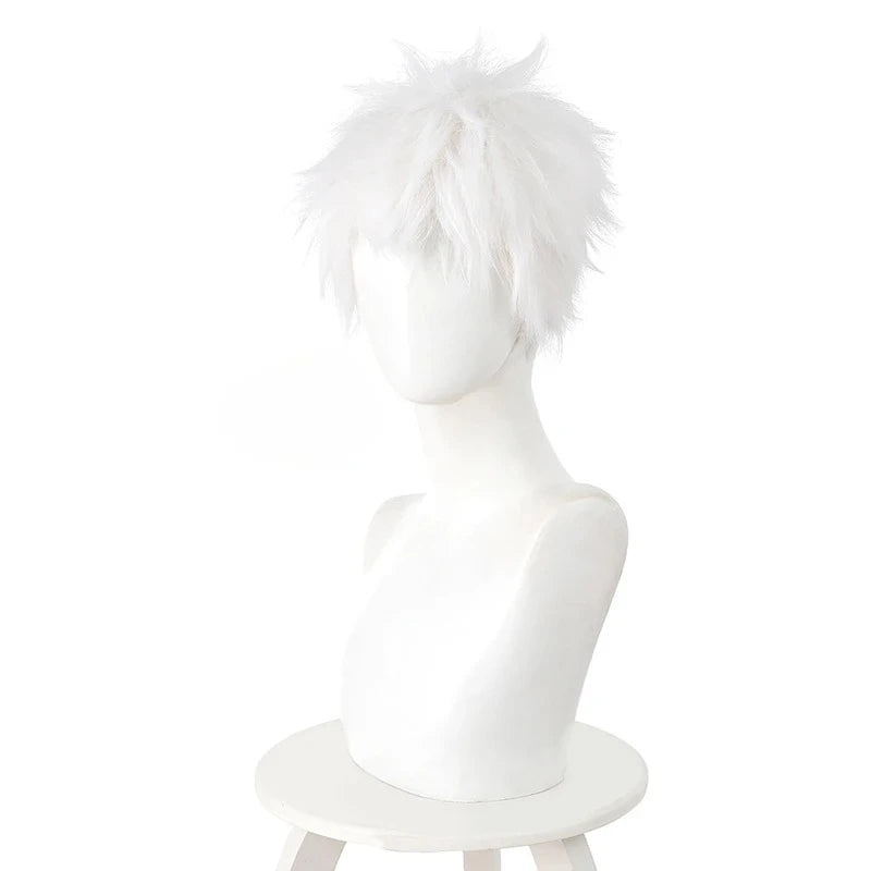 Anime Cosplay Wig - White Short Hair for Role Play & Halloween Costume