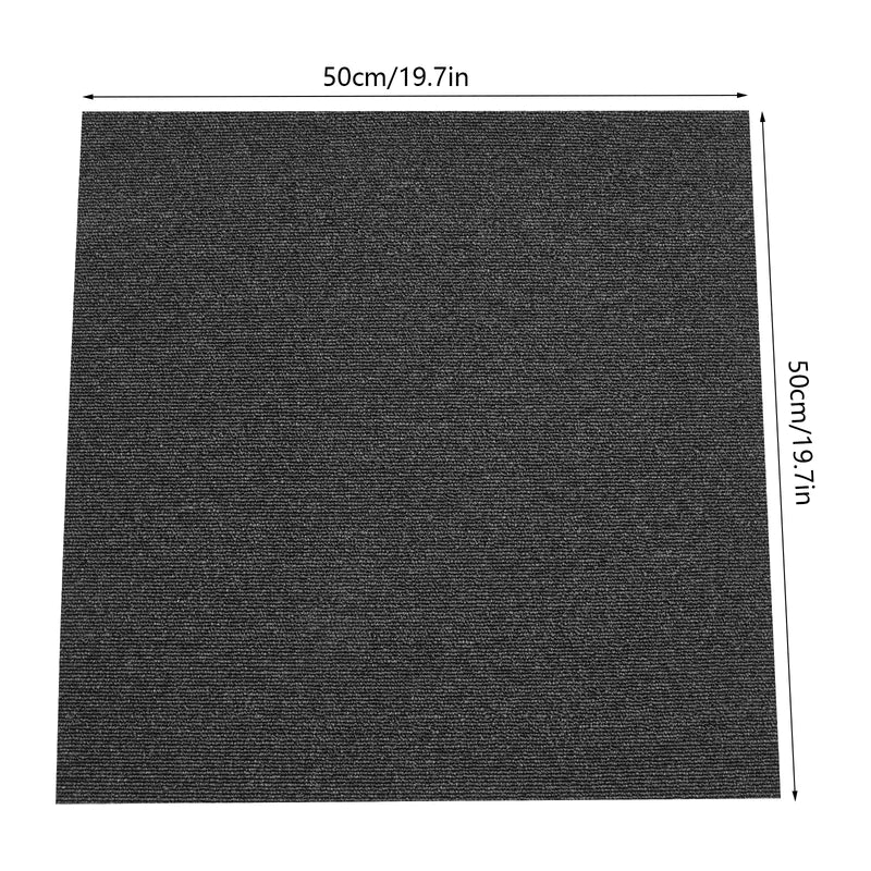 20PCS Anti-Slip Floor Mat Set 50x50cm Black Grey Non-Slip Rug Tiles for Home