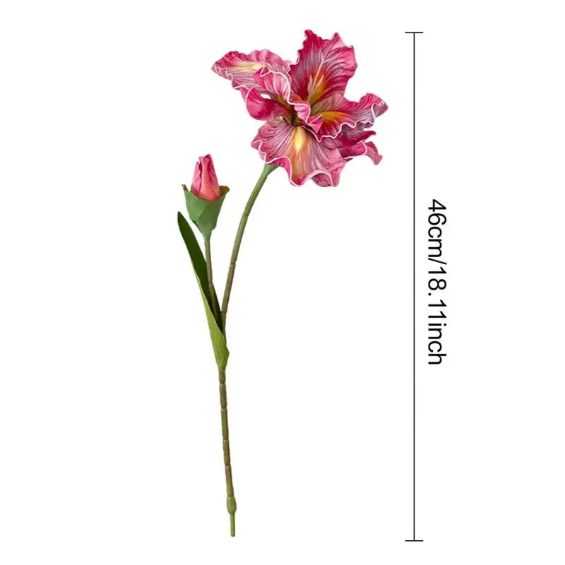 Artificial Iris Flower Bouquet - Real Touch Fake Floral Arrangement for Home Decor