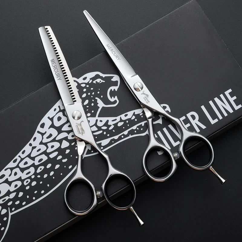 Professional Hairdressing Scissors Set - Reversed Hair Cutting Thinning Shears
