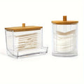 Clear Acrylic Makeup Organizer with Cotton Pad Holder - Multiple Colors