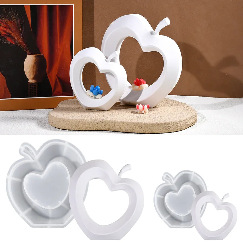 DIY Hollow Apple Ornament Silicone Mold for Epoxy Resin Desktop Art Decoration