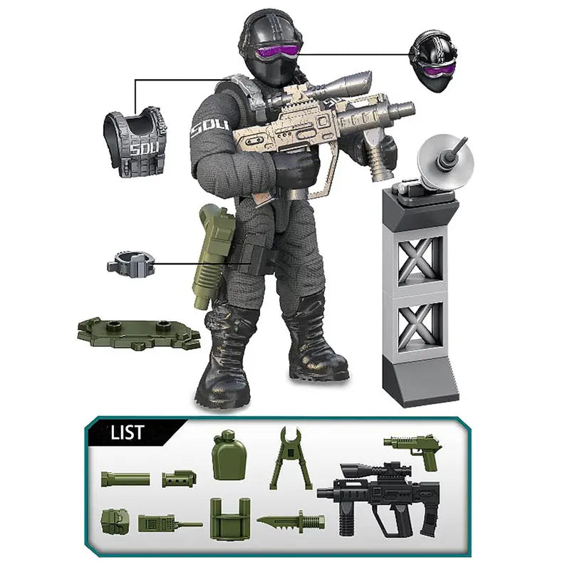 Military Soldiers Building Blocks Set - WW2 Army Combat Figures, Interlocking Bricks for Kids