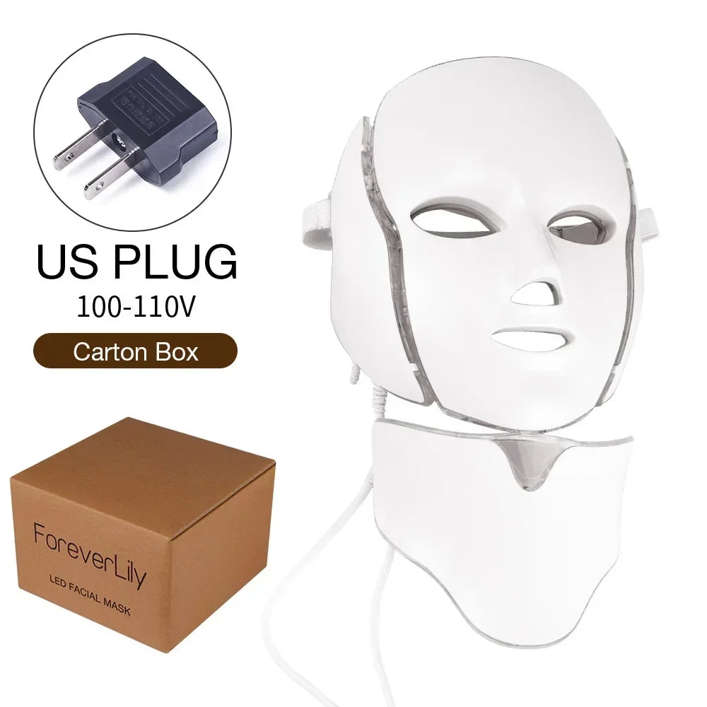 7 Colors LED Face & Neck Mask for Anti-Aging Skin Rejuvenation Brightening