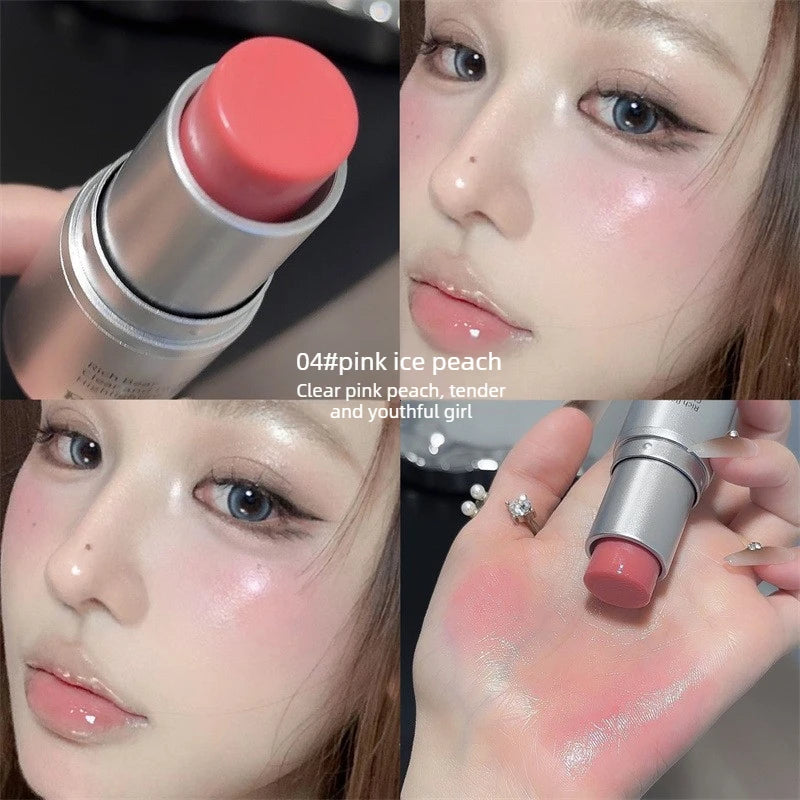 3-in-1 Highlighter Stick for Dewy Finish, Contour & Blush, Natural Glow Makeup