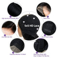 Deep Wave 13x6 5x5 Lace Front Human Hair Wig with 200% Density - Pre-Plucked Full Lace Frontal for Black Women