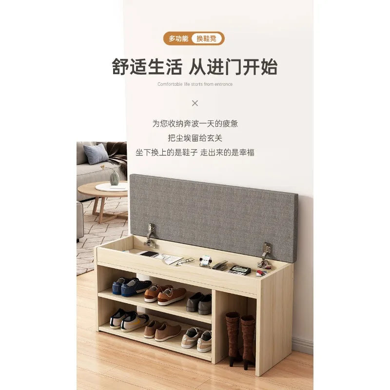 Multi-Color Shoe Change Stool with Integrated Storage for Entryway