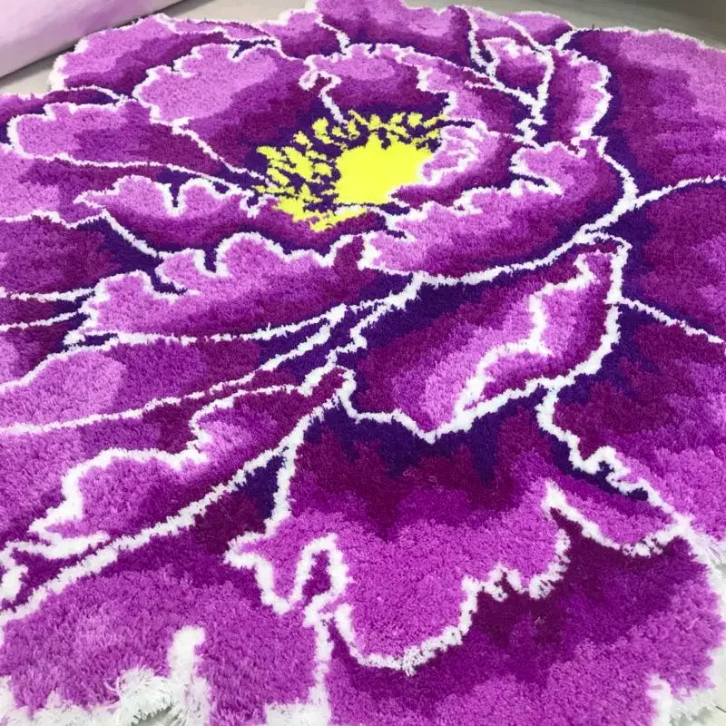 Round Thick Flower Carpet Rug for Living Room Bedroom Hallway Kids Door Mat