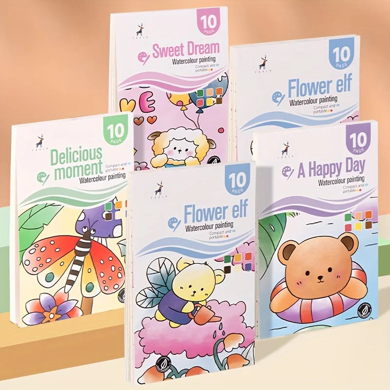 Watercolor Painting Kit with 1 Book and Pen - Self-contained Art & Craft Set