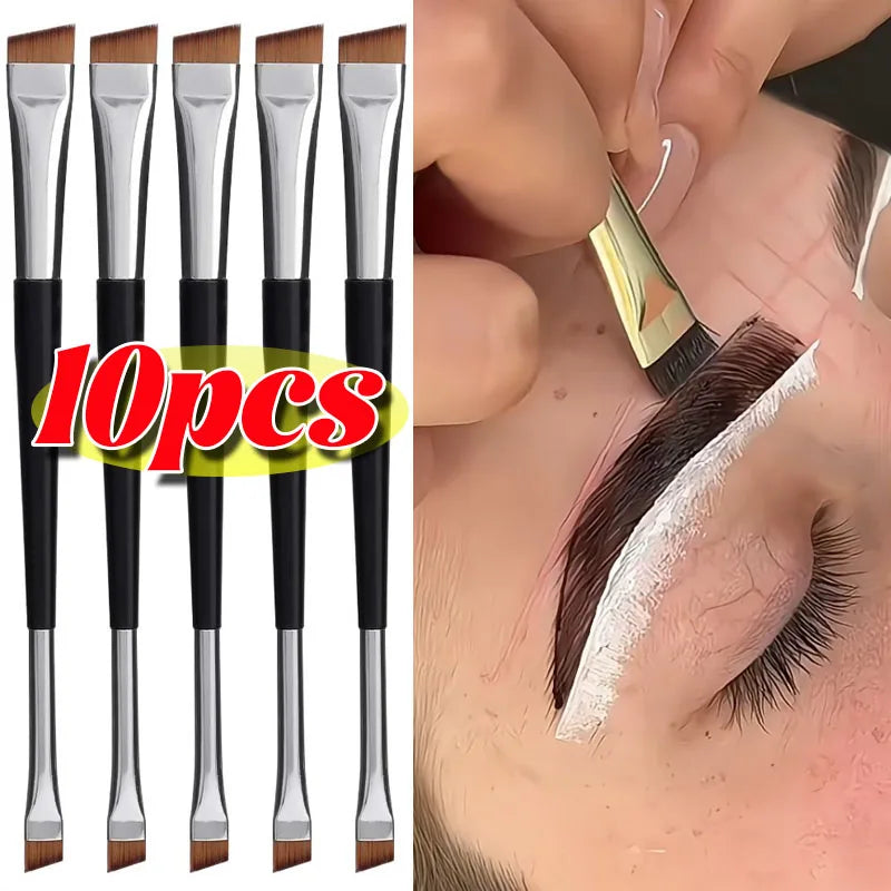 Double Head Eyeliner & Eyebrow Brush Set - Portable Makeup Tools